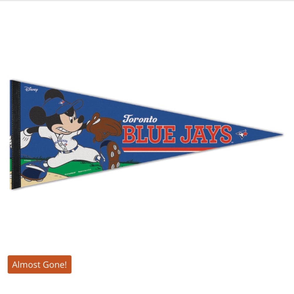 New! Toronto Blue Jays 12'' x 30'' Disney Mickey Mouse Premium - Pennant